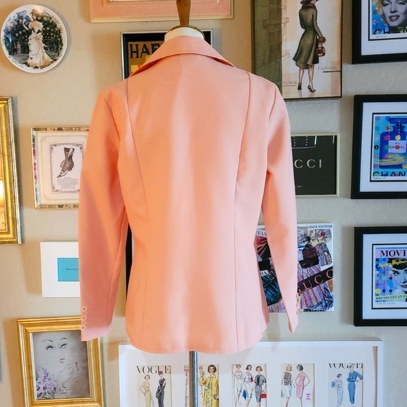 Vintage‎ - Sunshine Alley Peach Dagger Collar Blazer - Picture 6 of 7